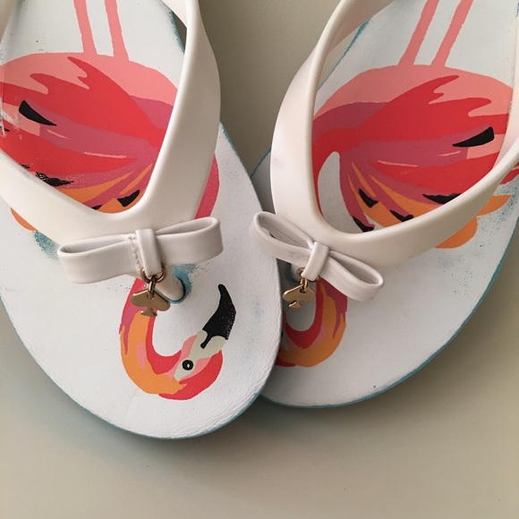 ❤️ SOLD Kate Spade Flamingo Flip Flops Sz 6 - Picture 7 of 15